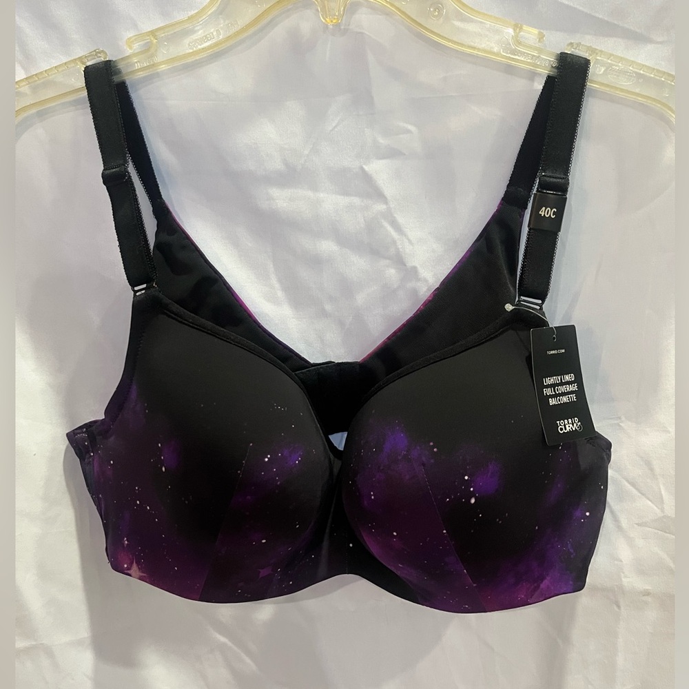 Full Coverage Black & Purple Galaxy Print Bra - Torrid